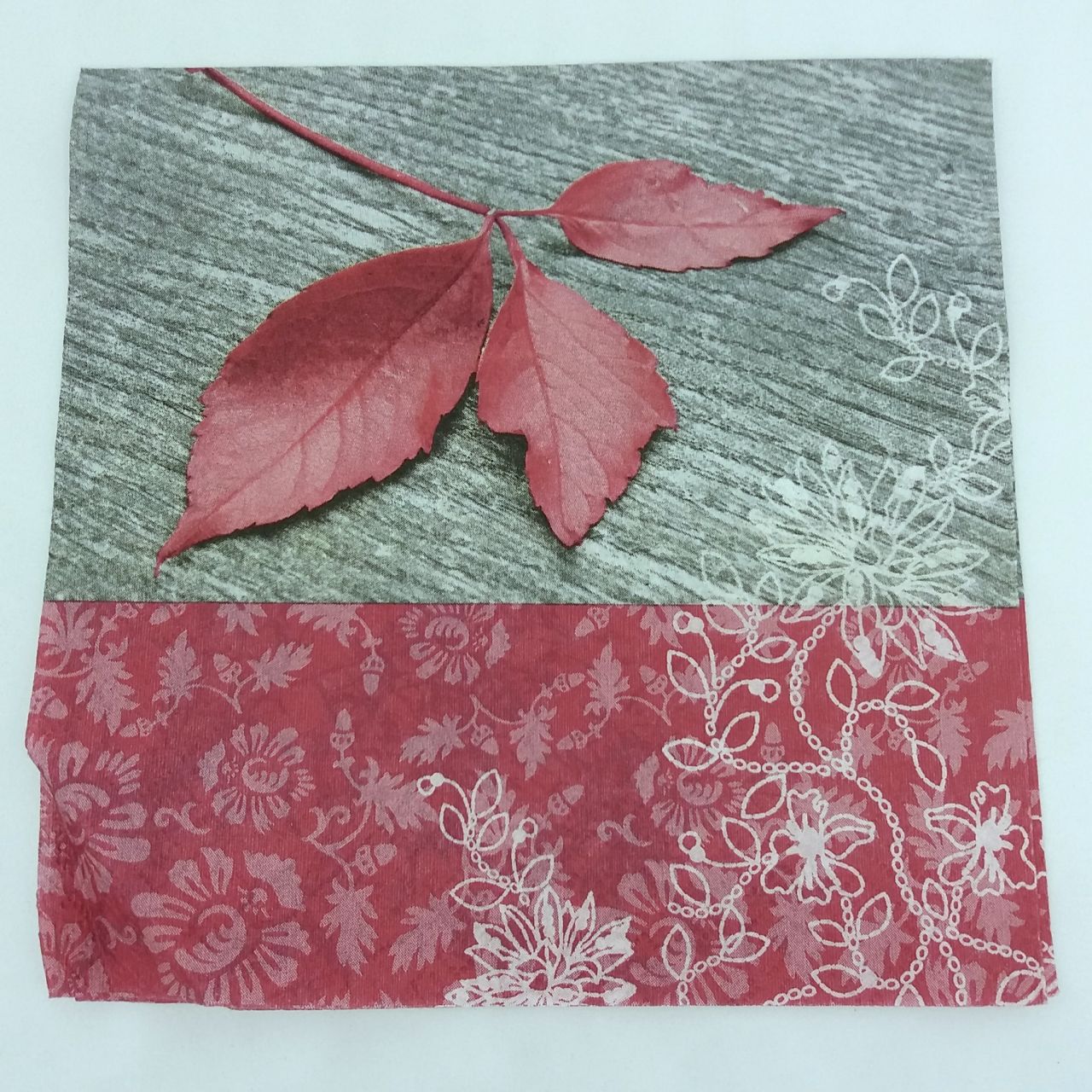Szalvéta 33*33 cm - Rózsaszín levelek