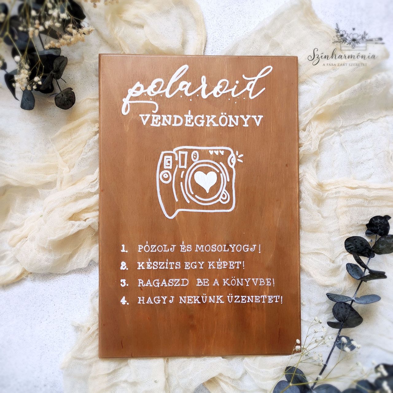 Bérelhető esküvői tábla - Polaroid vendégkönyv